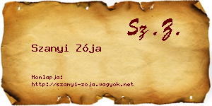 Szanyi Zója névjegykártya